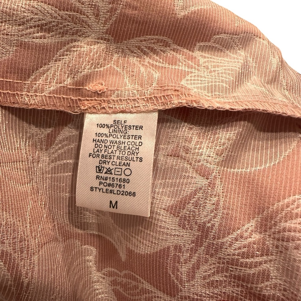 Storia Strapless Mini Dress Medium Pink Floral Jacquard Statement Bow Ruffle NWT - Picture 15 of 16